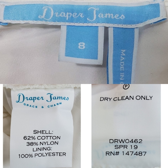 NWT Draper James lace sleeveless ruffle hem a line dress willow white size 8 - Picture 12 of 13